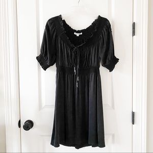 Blue Tassel black on or off shoulder